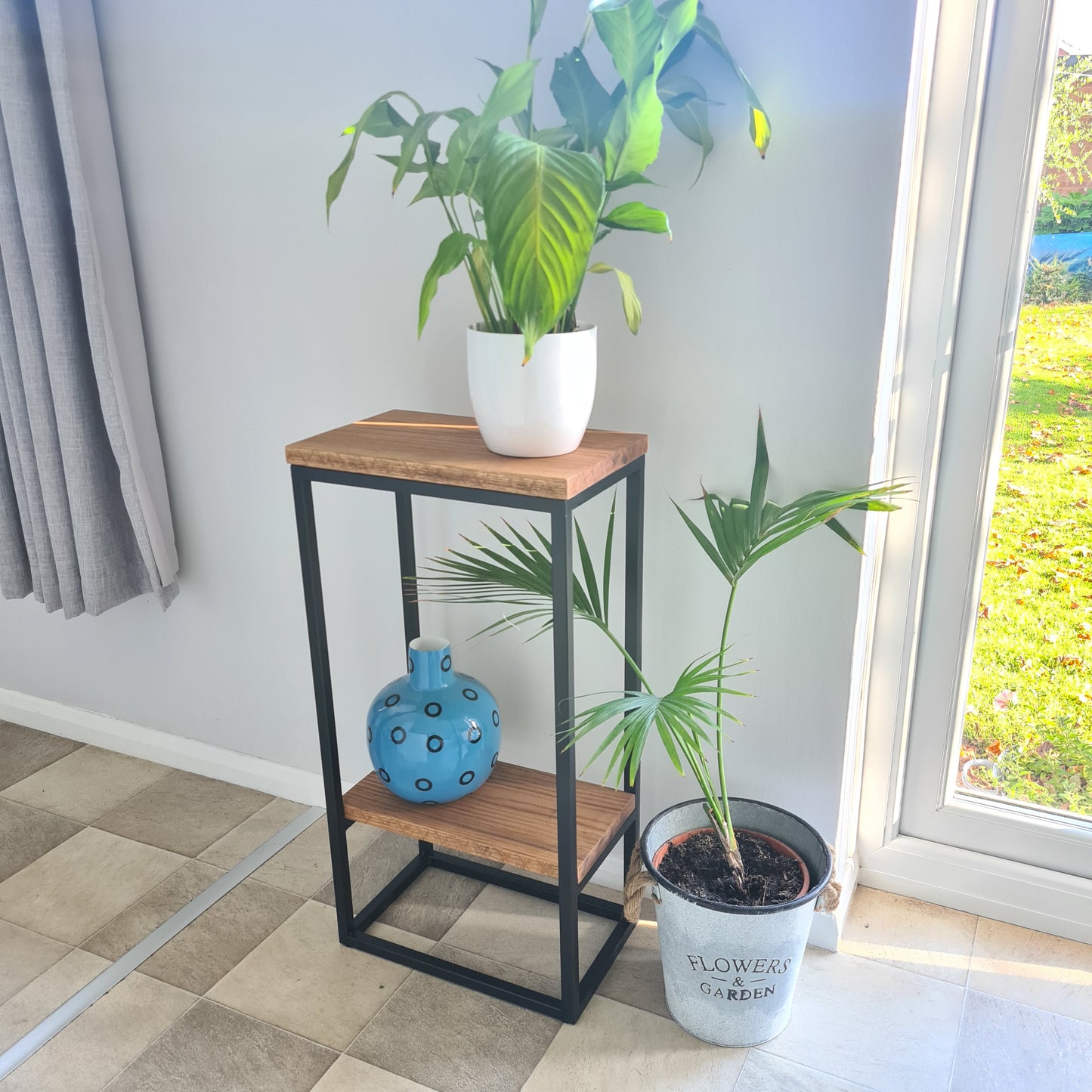 Oak and Steel Side Table | Industrial Home Furniture | Bespoke Hallway Side Board | For New Home Decor Interior Designer | Gifts for Home